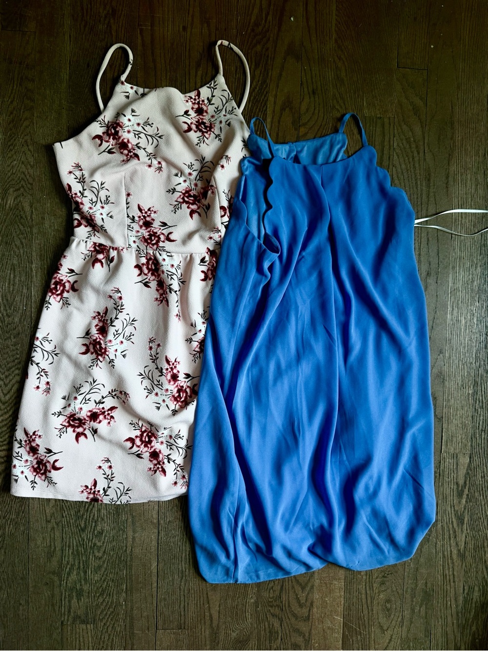 Blue Spaghetti-Strap Dress and Floral Bundle Medium LN San Francisco